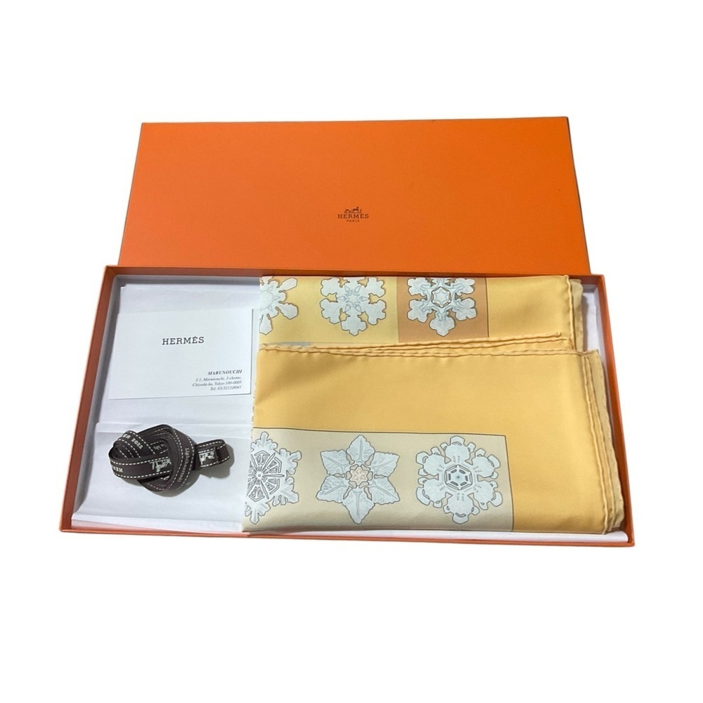 Hermes Carre Silk Scarf "Feux De L'hiver" By Christiane Vauzelles 90cm Nwt/Box